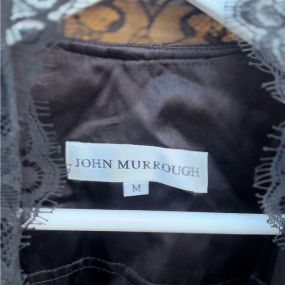 JOHN MURROUGH | Lace Nylon Leather Blazer Jacket M - Picture 6 of 8